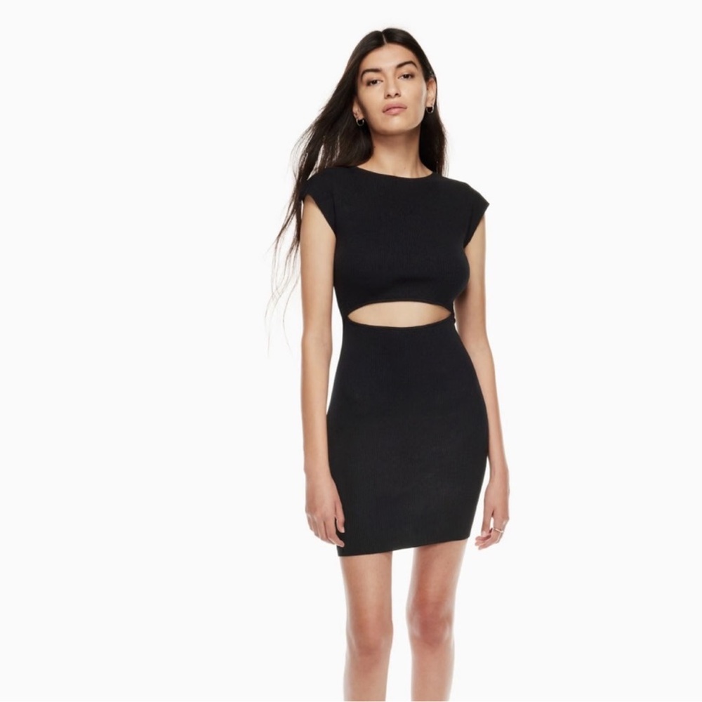 ARITZIA Wilfred Black Long Sleeve Cut-Out Dress - Picture 8 of 9